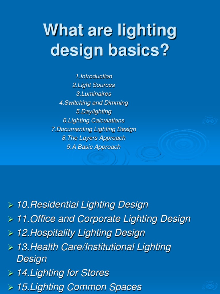 Fundamentals of Lighting Design Basics | PDF | Lighting | Fluorescent Lamp