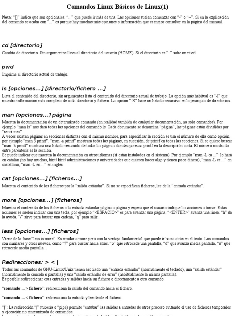Comandos Basicos de GNU/Linux | PDF