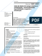 NBR 13533 - Coleta de Dados de Campo Relativos A Confiabilidade Mantenabilidade Disponibilidade e Suporte A Manutencao