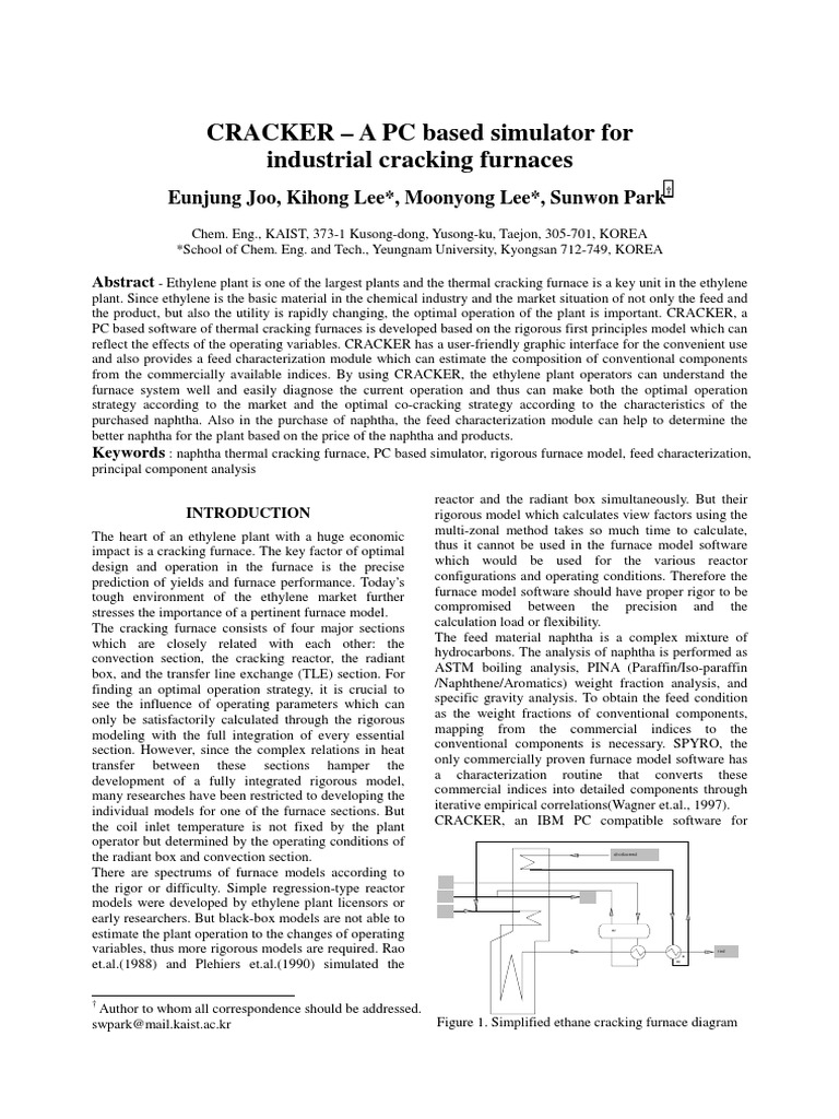 Cracker Simulation PDF Cracking (Chemistry) Principal Component