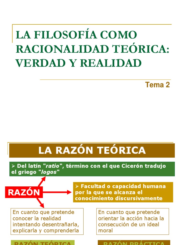 Filosofía: Razón, Conocimiento y Verdad | PDF | Realismo filosófico ...