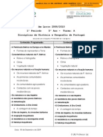 Conteúdos Leccionados - 1º Período