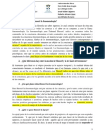 Cuestionario Sobre La Fenomenología de Husserl