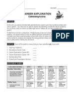 Career Exploration Assessment Rubric Outline Handout