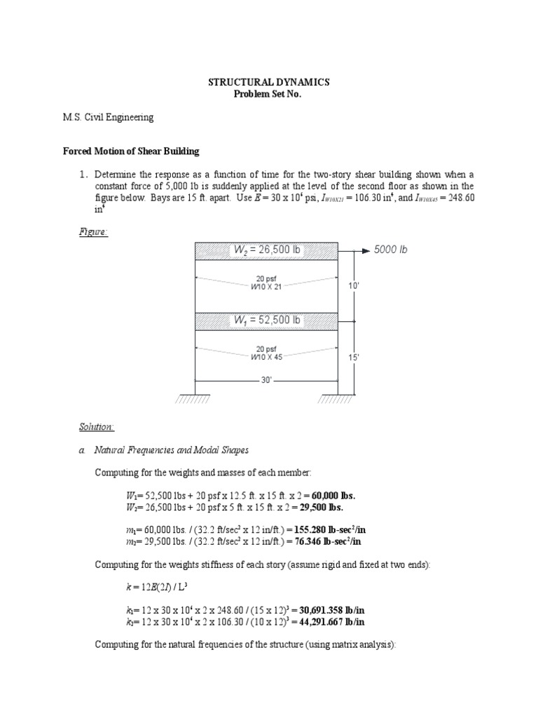 Structural Dynamics 3DOF | PDF | Mathematical Analysis | Applied And ...