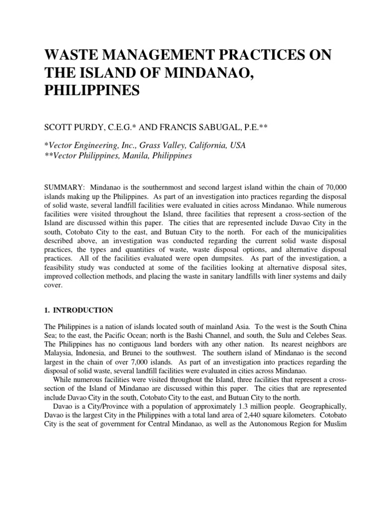 waste management research paper philippines