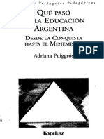 PUIGGROS Que Paso en La Educacion Argentina