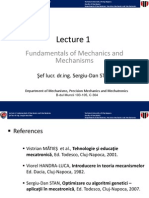 Lecture 1 Fundamentals of Mechanics and Mechanisms