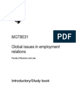 MGT8031 Global Issues in Employment Relations: Introductory/Study Book