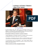 Entrevista Exclusiva de Xinhua Al Primer Ministro Chino Wen Jiabao