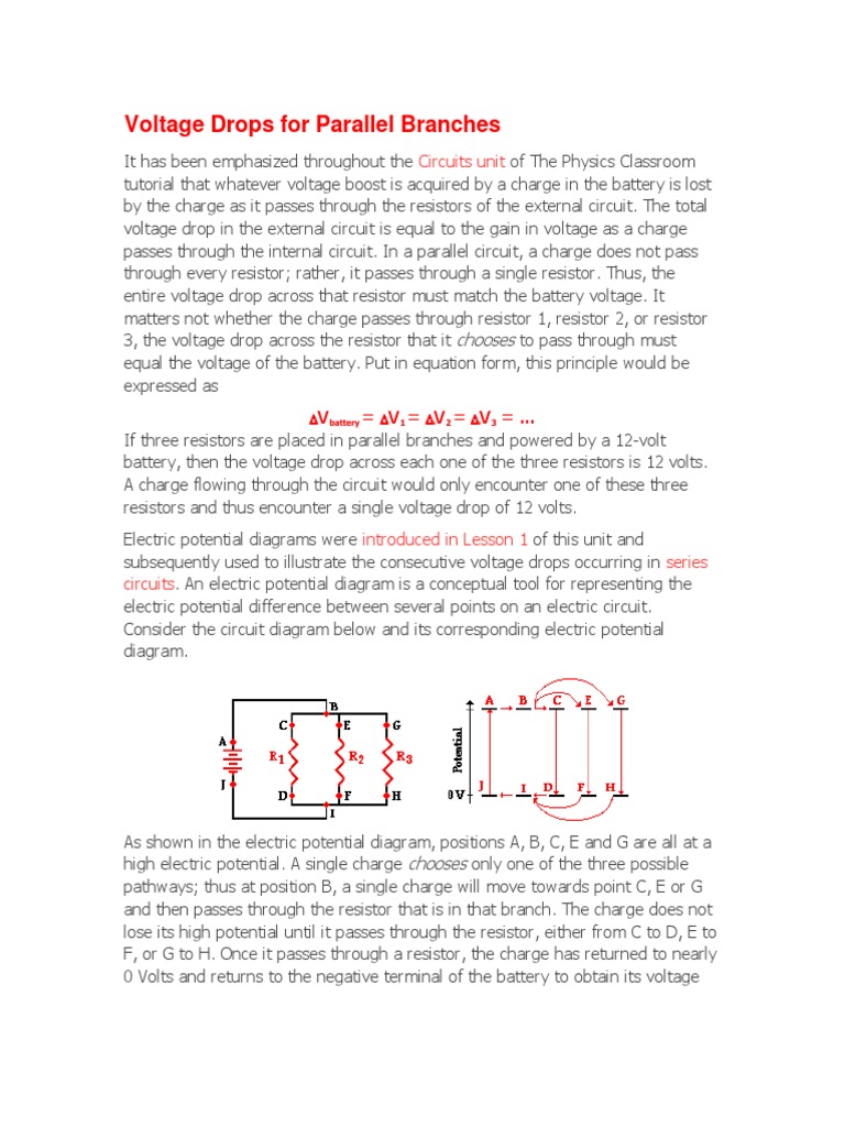 Voltage Drops In Parallel Circuits PDF Series And 