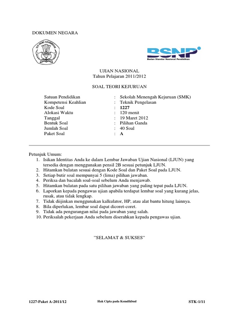 1227 Stk Paket A Teknik Pengelasan Pdf