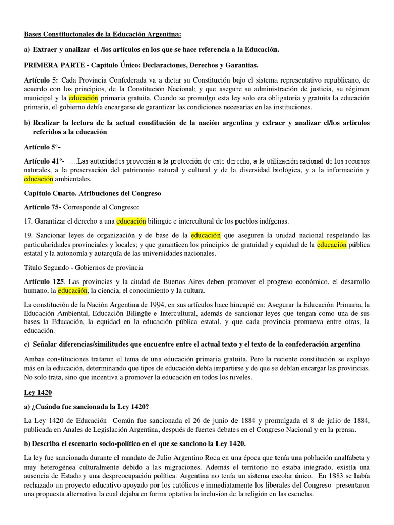 Resumen Historia de la Educacion en la Argentina parte 1