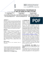 Construção de Conhecimento e Socialização de Informações: Atos Do Sujeito em Rede e Na Rede