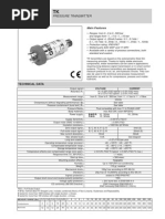 Pressure Transmitter: Technical Data