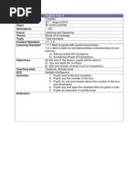 Day Date Class Attendance Focus Theme Topic Content Standard Learning Standard