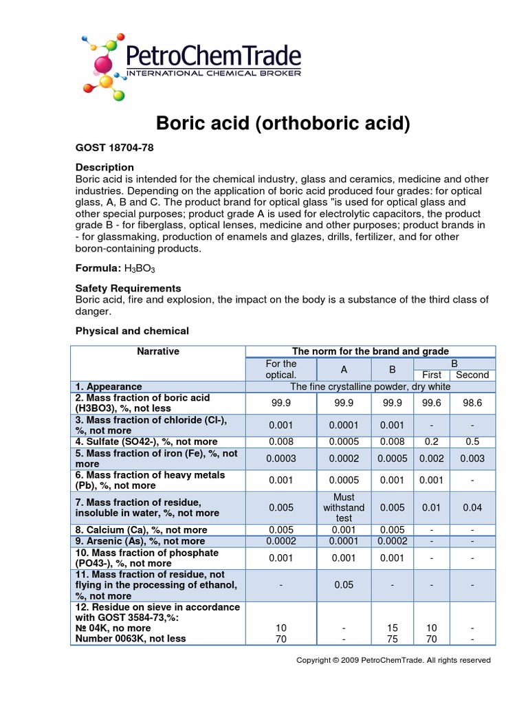 Orthoboric Acid: Properties, Structure, Preparation, Uses And Toxicity ...