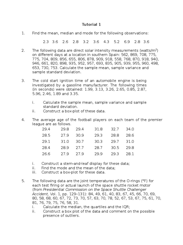 Statistics and Probability Tutorial Guide | PDF | Probability ...