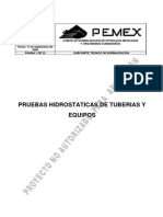 Pruebas Hidrostaticas en Tuberias y Equipos