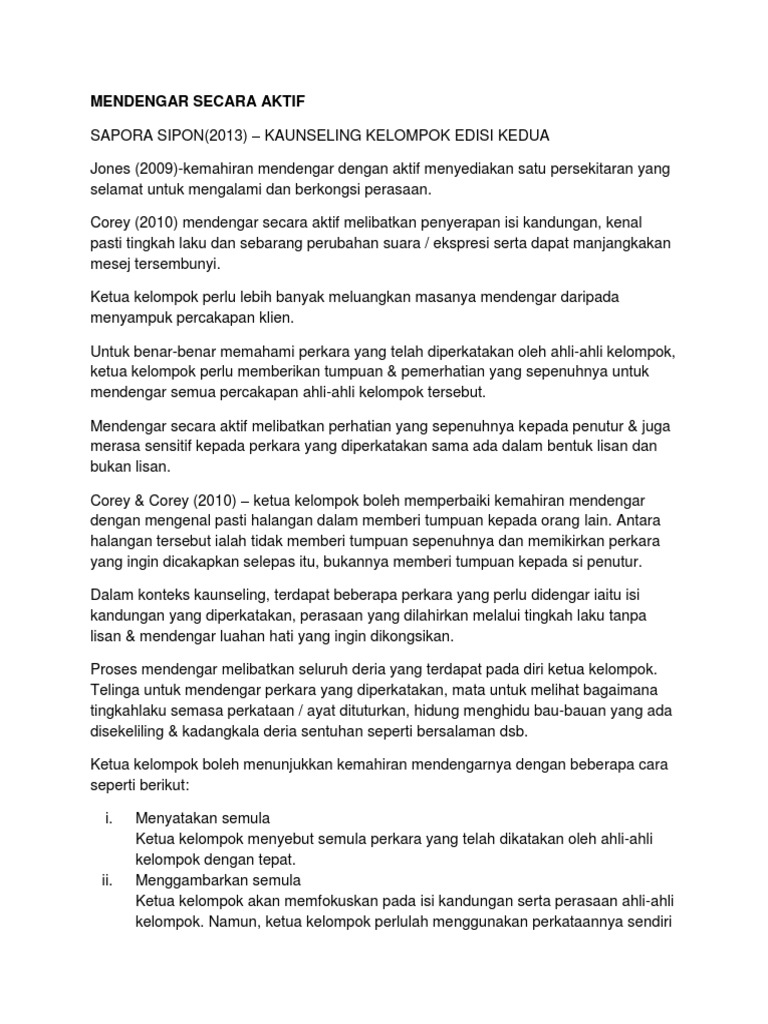 Mendengar Secara Aktif Pdf