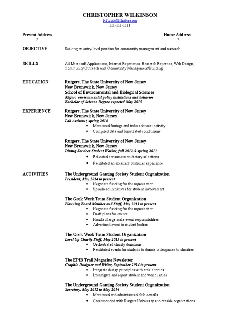 Aspiring Community Manager's Resume | PDF