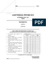 Ujian Penggal Pertama 2012: Sulit NAME: - 015/2 015/2 Mathematics Paper 2 May 2012