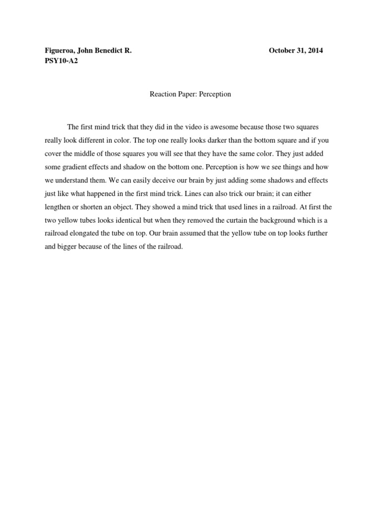 Understanding Perception Through Mind Tricks | PDF | Games & Activities