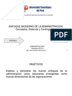 Enfoque Moderno de La Administracion. Sistemas y Contingencias