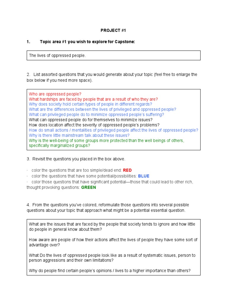 Project #1 1. Topic Area #1 You Wish To Explore For Capstone | PDF ...