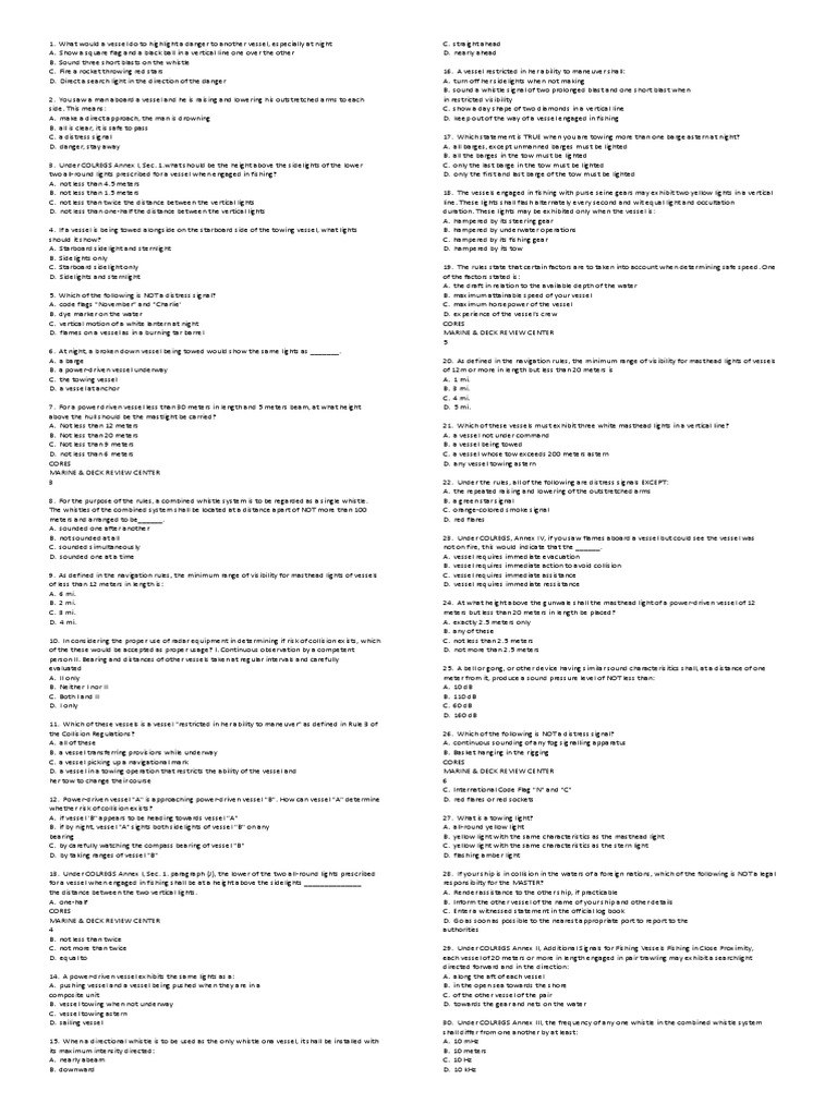 Cores Colregs PDF Traffic Mast (Sailing)