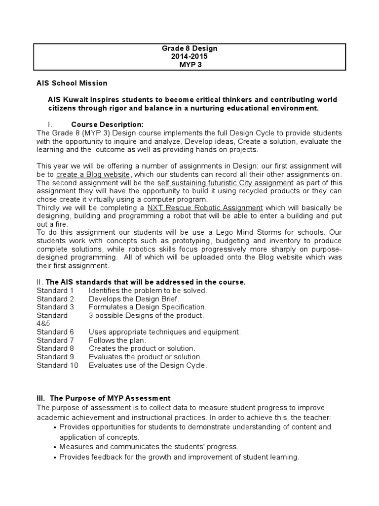 Grade 144 Design Technology Course Outline 144 144 Update144 14  PDF