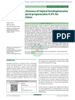 Anesthetic Effectiveness of Topical Levobupivacaine 0.75% Versus Topical Proparacaine 0.5% For Intravitreal Injections