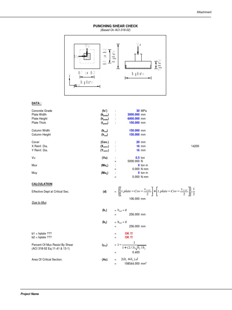 Punching Shear Check Nutrifood Produksi | PDF