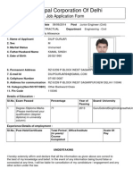 MCD Job Application Form Junior Engineer Civil