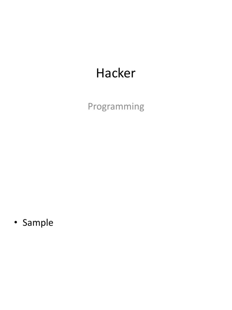 Hacker: Programming | PDF | Computers
