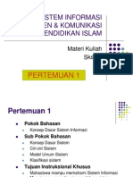 Sistem Informasi Manajemen & Komunikasi Pendidikan Islam: Pertemuan 1