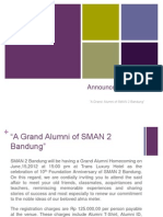 Announcement Text: "A Grand Alumni of SMAN 2 Bandung"