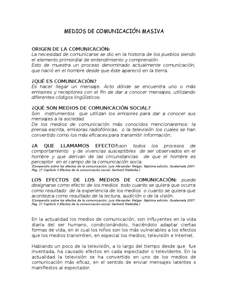 Ensayo Sobre Los Medios de Comunicación Medios de