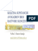 54637276 Kolicina Sup Stance Avogradrov Broj Kolicina Supstance i Koncentracije