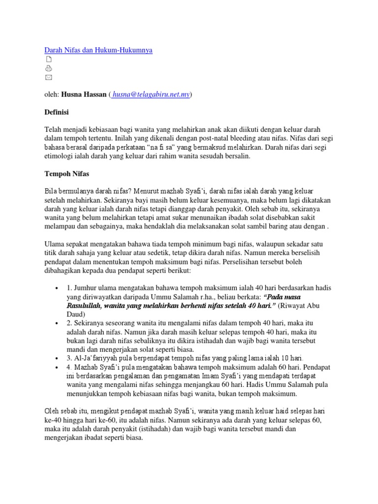 Darah Nifas Dan Hukum Pdf