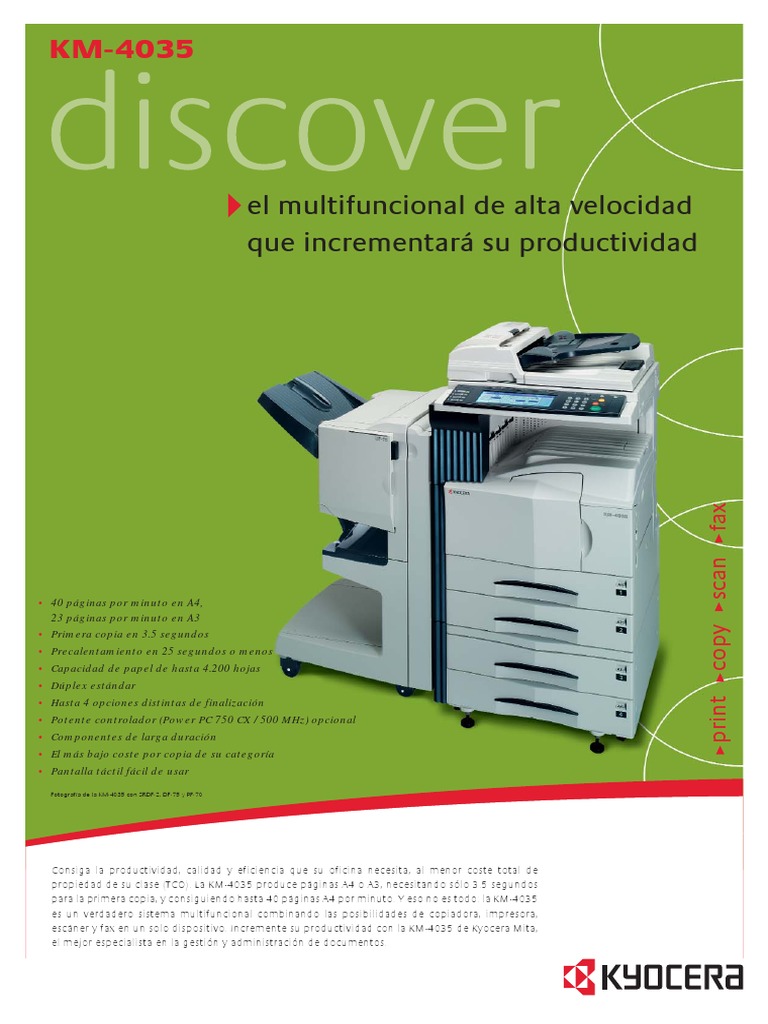 Espetecnicas Kyocera Km4035 Fax Impresora (Informática)