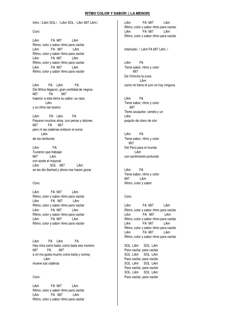 Acordes De Musica Criolla Ocio