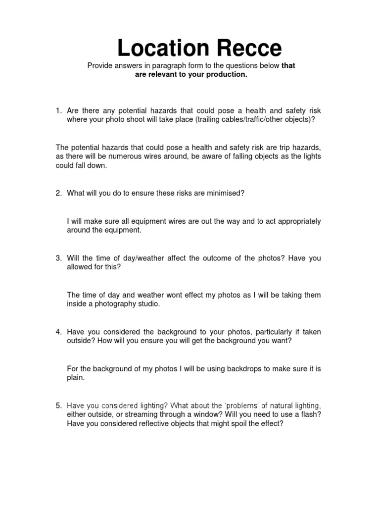 Recce Questions | PDF