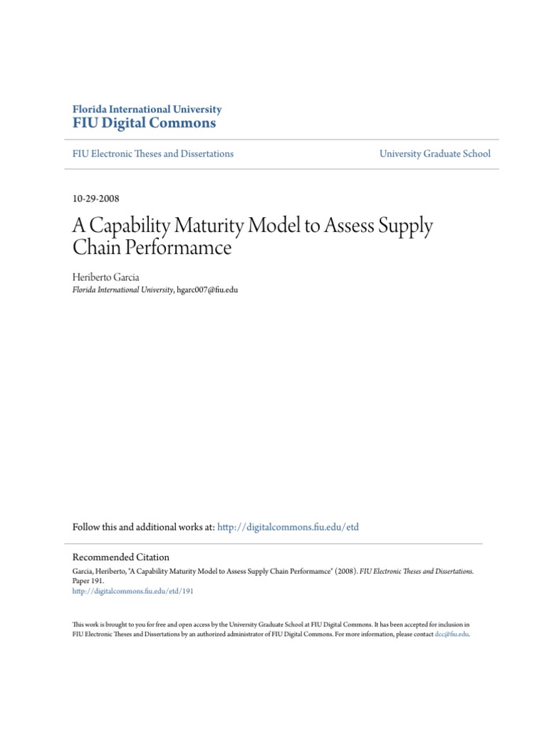 A Capability Maturity Model To Asses Supply Chain | PDF | Supply Chain ...