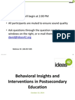 Ideas42 Webinar - Behavioral Insights and Interventions in Postsecondary Education