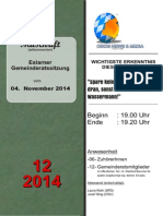 Eslarner Gemeinderatssitzungen - Mitschrift vom 04.11.2014
