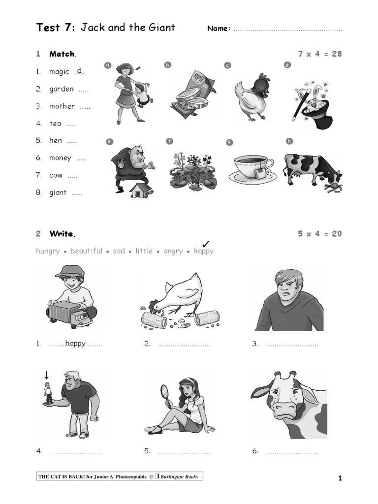 Junior English Quiz: Jack and the Giant | PDF
