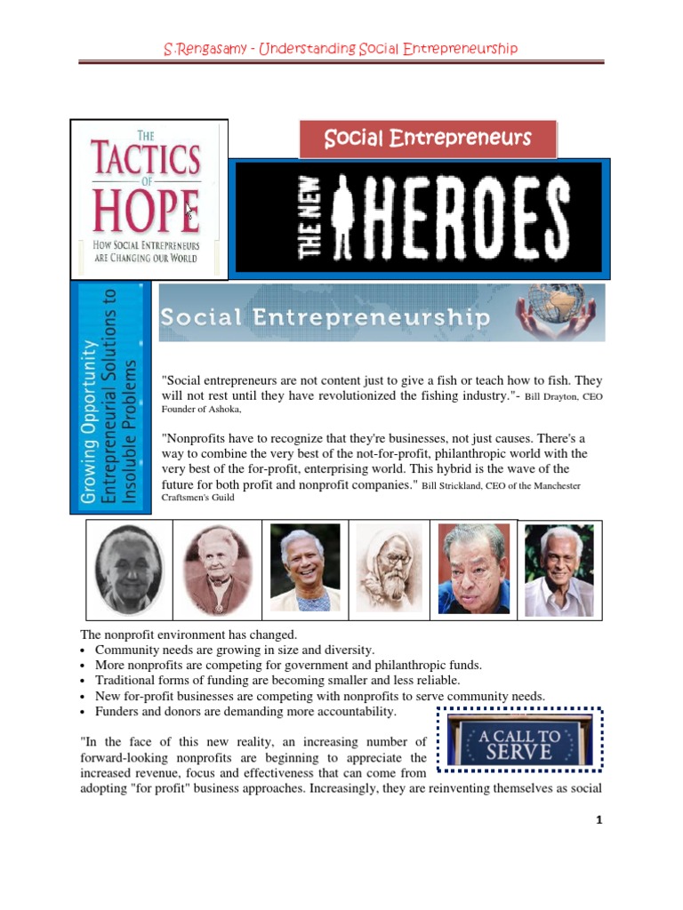 Understanding Social Entrepreneurship | PDF | Social Entrepreneurship ...