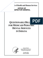 HHS Report - Indiana Questionable Pediatric Dental Mediciad Billing November 2014
