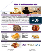 MENUS DU 10 Au 14 Novembre 2014